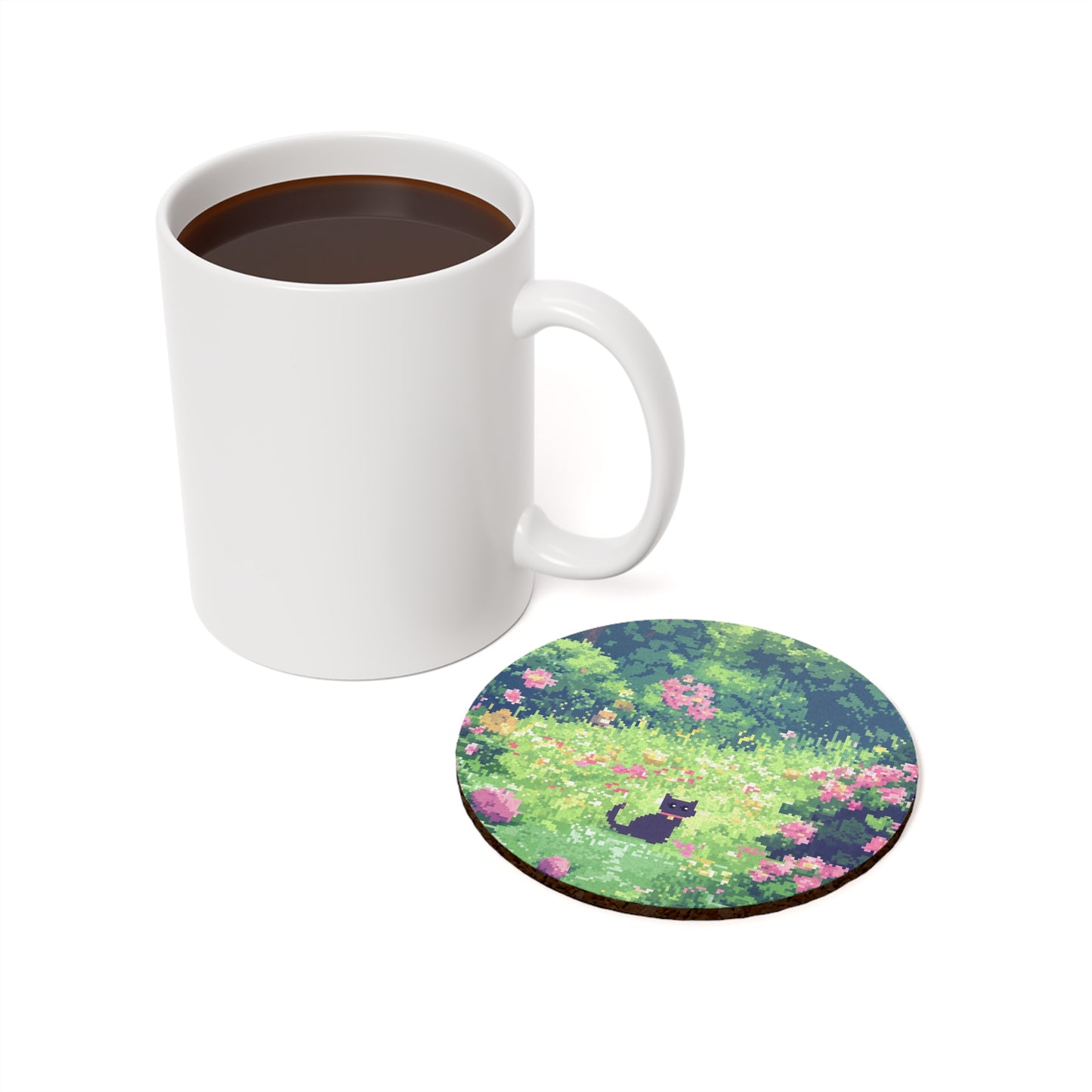 "Dreamy Kitty" Cork Back Coaster
