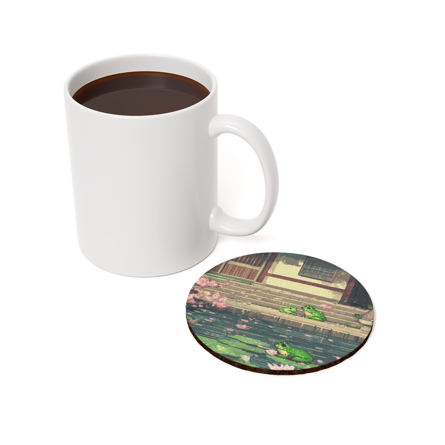 "Frog Pond" Cork Back Coaster