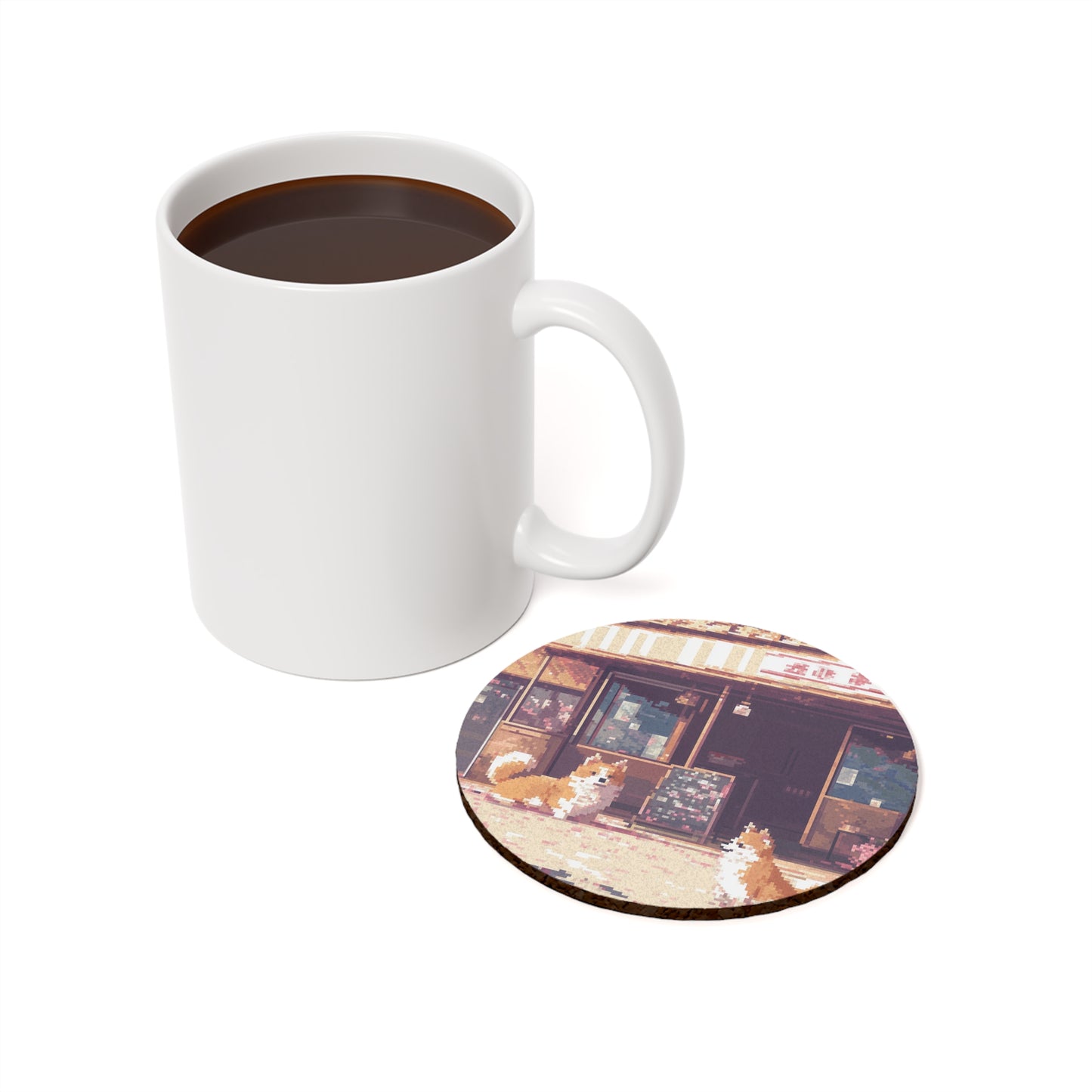 "Charming Café" Cork Back Coaster