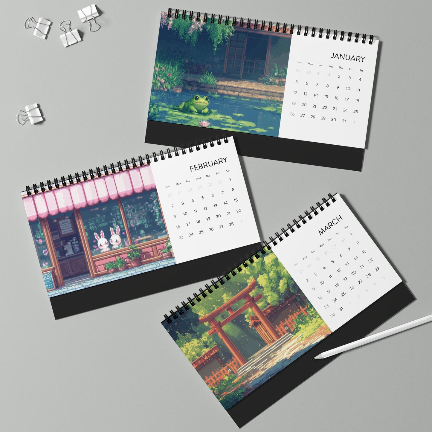 "Pixel-Perfect" Desktop Calendar (2025 grid)