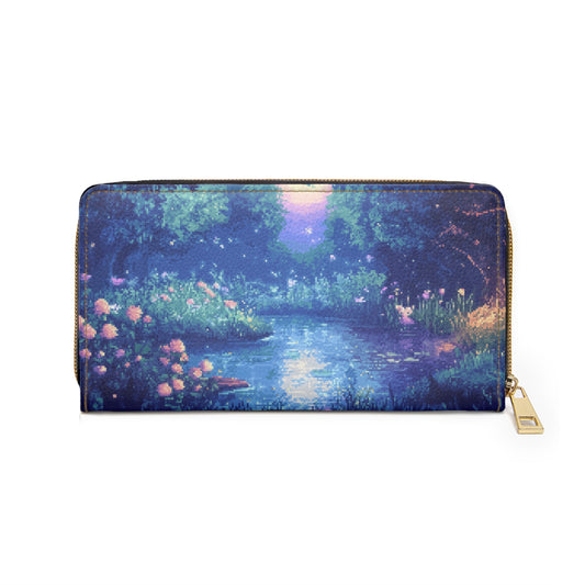 "Dreamy Night Lake" Zipper Wallet