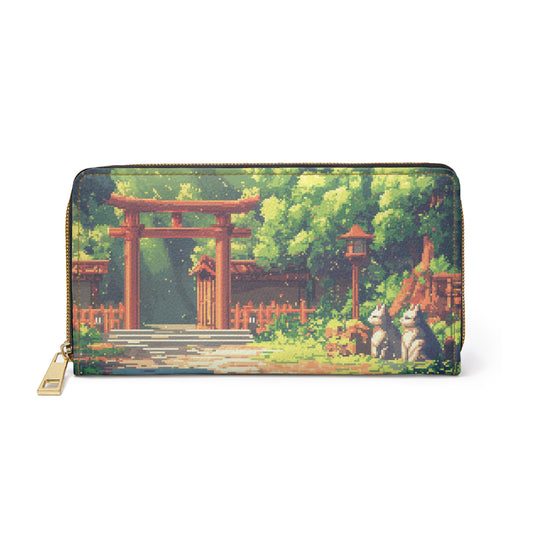"Foxes at the Tori Gates" Zipper Wallet