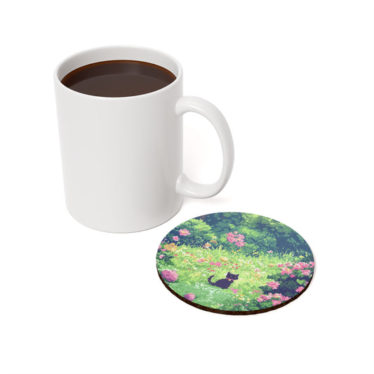 "Dreamy Kitty" Cork Back Coaster