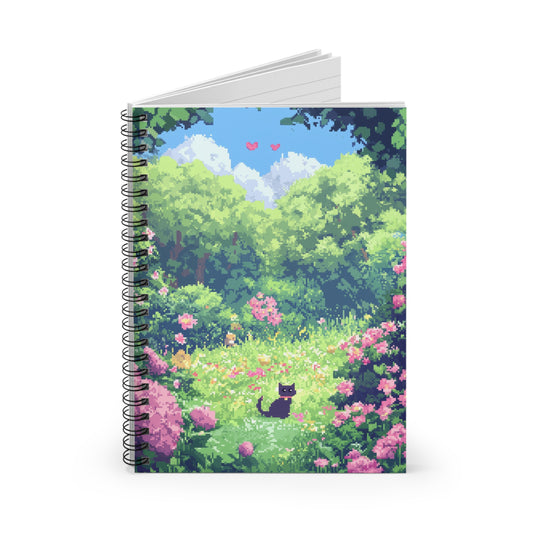 "Dreamy Kitty" Spiral Notebook - Ruled Line