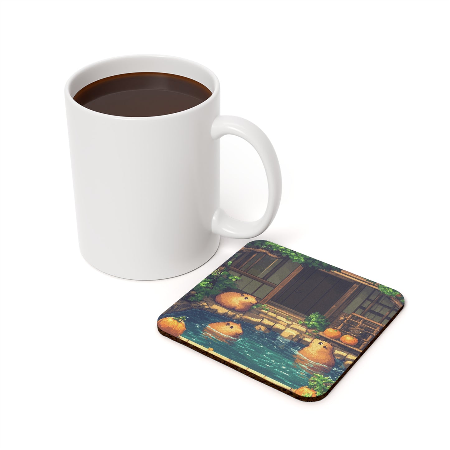 "Adorable Capybaras" Cork Back Coaster