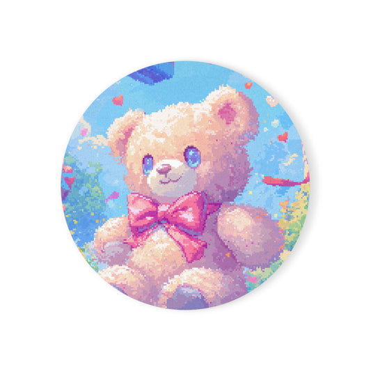 "Cute Teddy" Cork Back Coaster