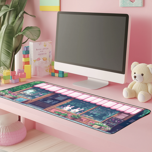 "Bunny Café Bliss" Mousepad