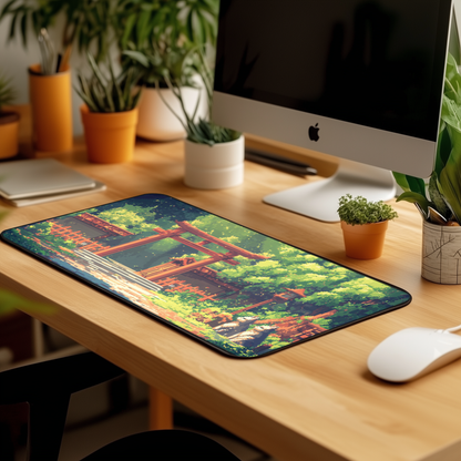 "Foxes at the Tori Gates" Mousepad
