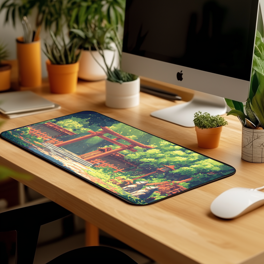 "Foxes at the Tori Gates" Mousepad