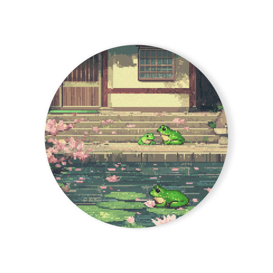 "Frog Pond" Cork Back Coaster