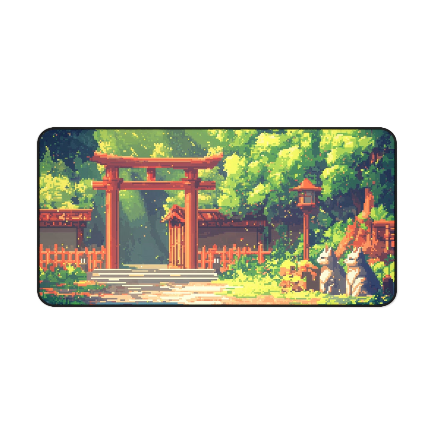 "Foxes at the Tori Gates" Mousepad