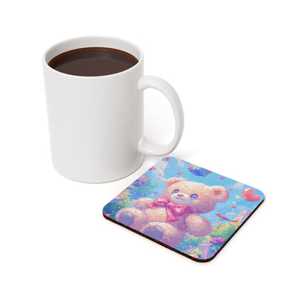 "Cute Teddy" Cork Back Coaster