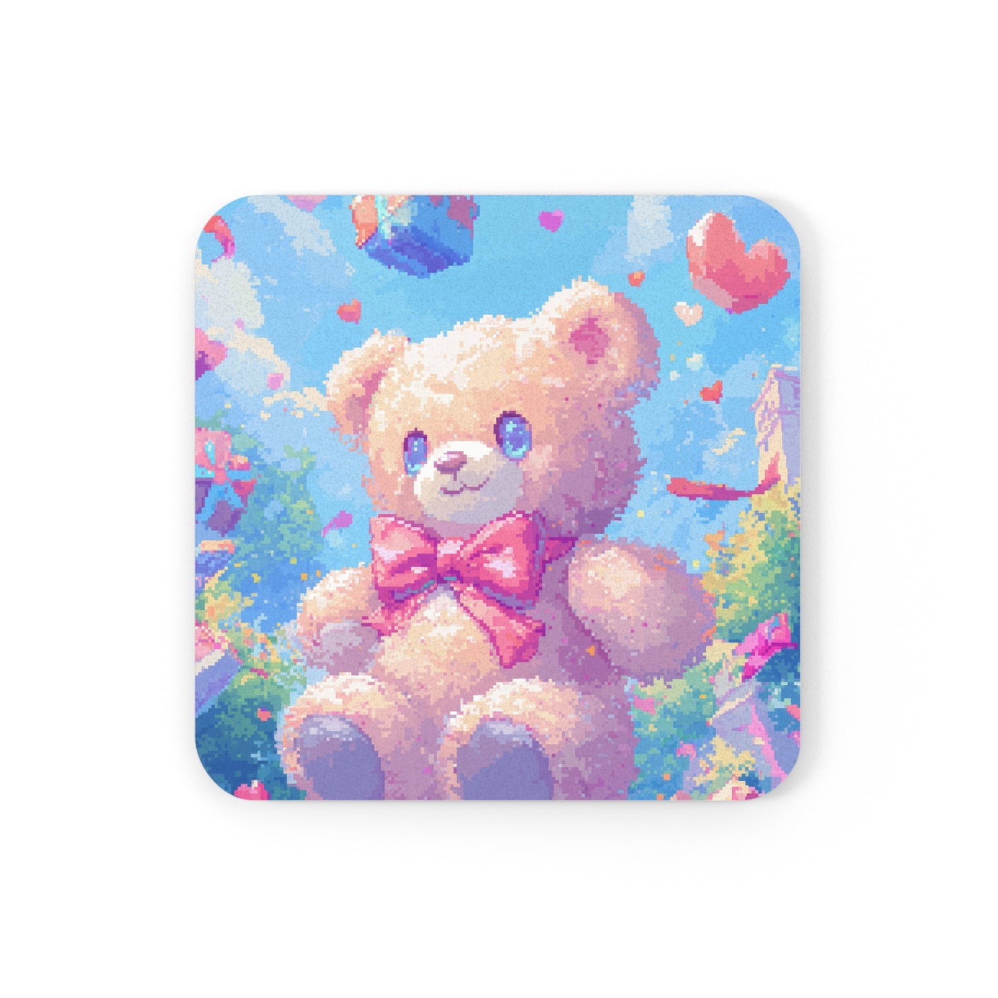"Cute Teddy" Cork Back Coaster