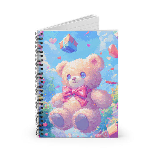 "Cute Teddy" Spiral Notebook - Ruled Line