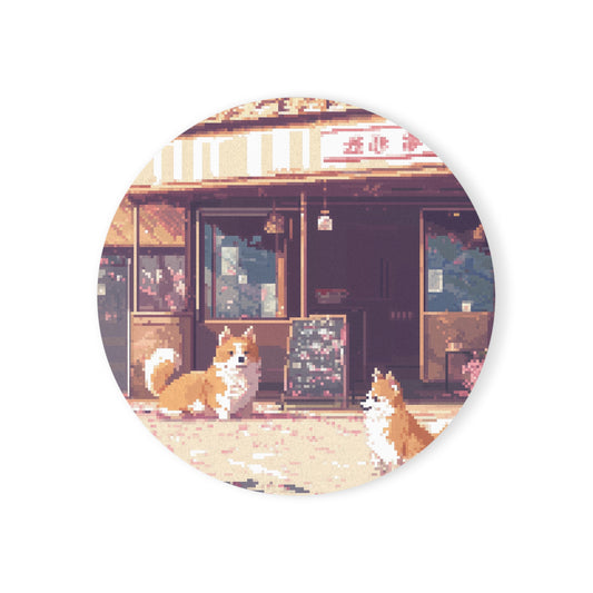 "Charming Café" Cork Back Coaster