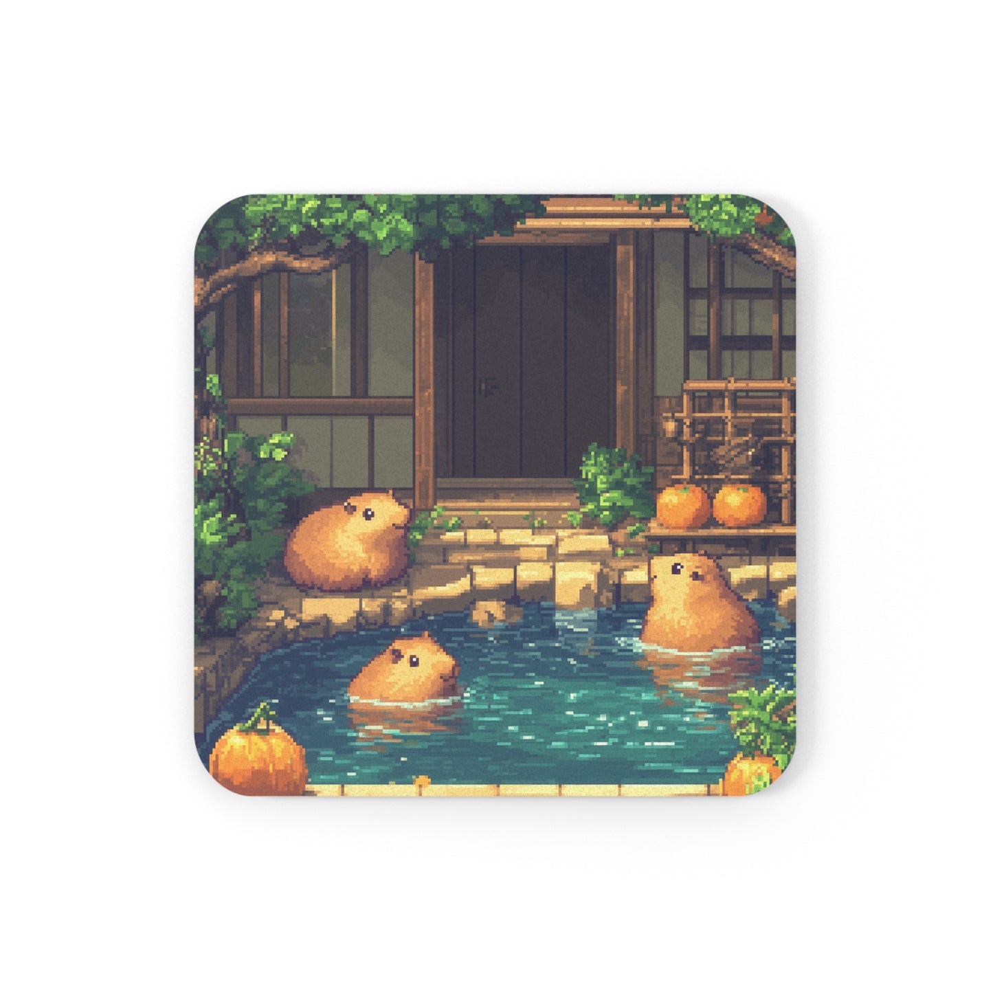 "Adorable Capybaras" Cork Back Coaster