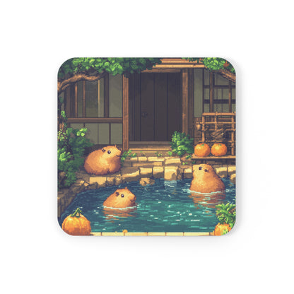 "Adorable Capybaras" Cork Back Coaster