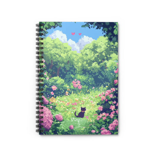 "Dreamy Kitty" Spiral Notebook - Ruled Line